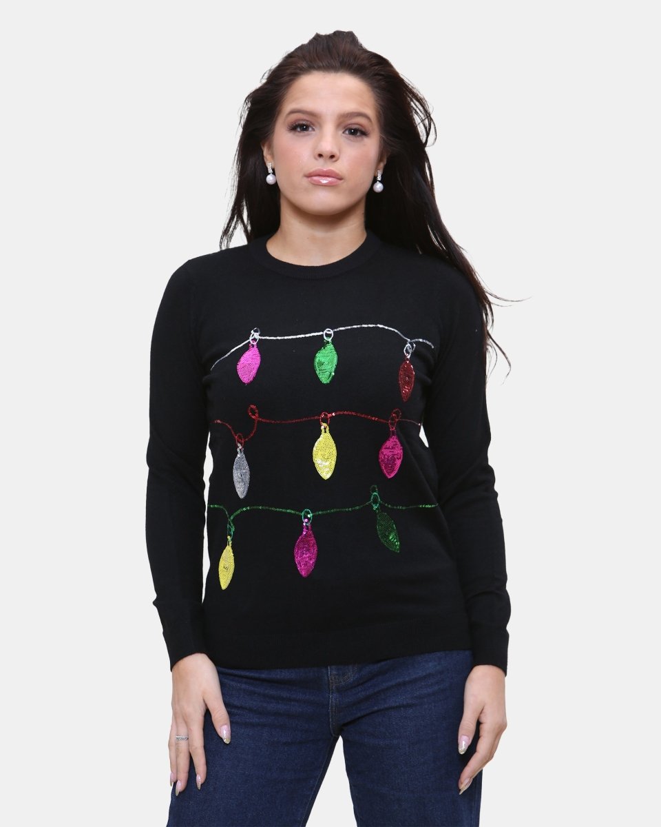 Women Black Jingle Bell Christmas Jumper