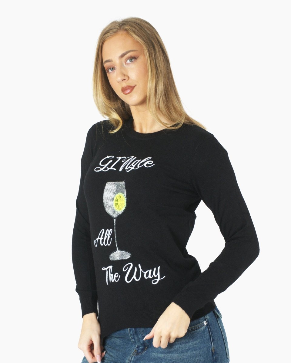 Women Gingle Black Christmas Jumper