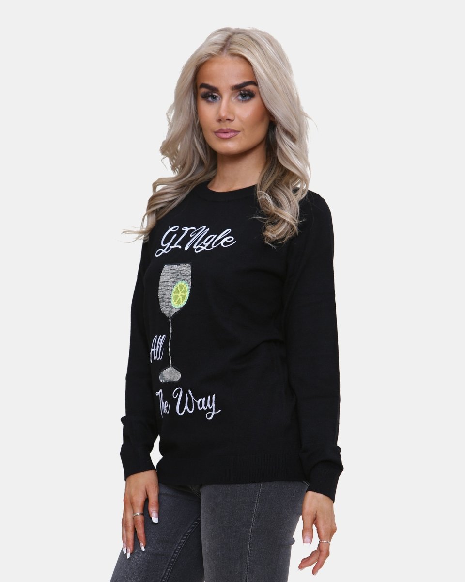 Women Gingle Black Christmas Jumper