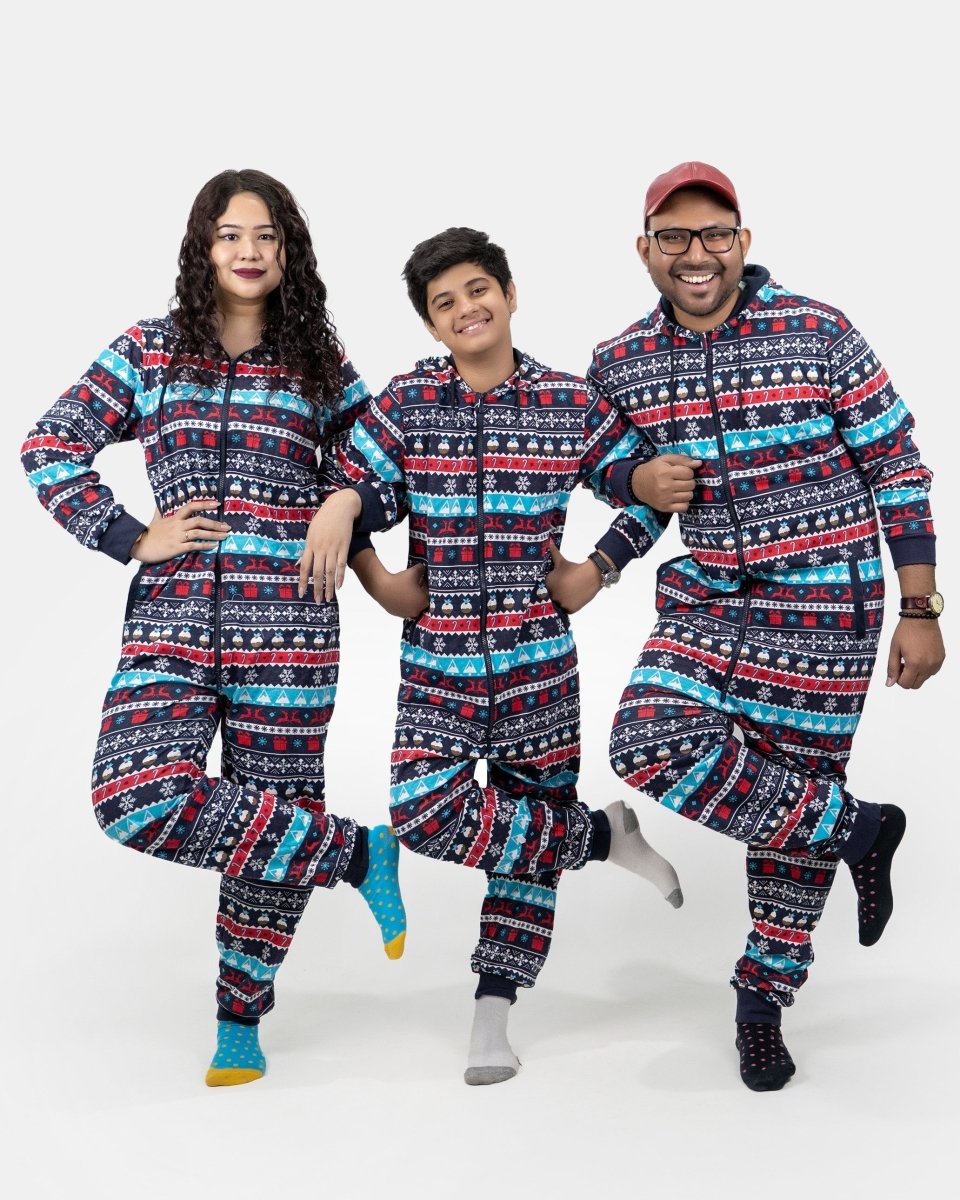 Women Navy Christmas Onesie Set