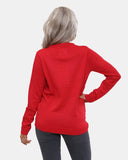 Women Panda Red Knitted Xmas Jumper