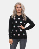 Women Pudding Black Christmas Jumper