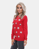 Women Pudding Red Christmas Jumper