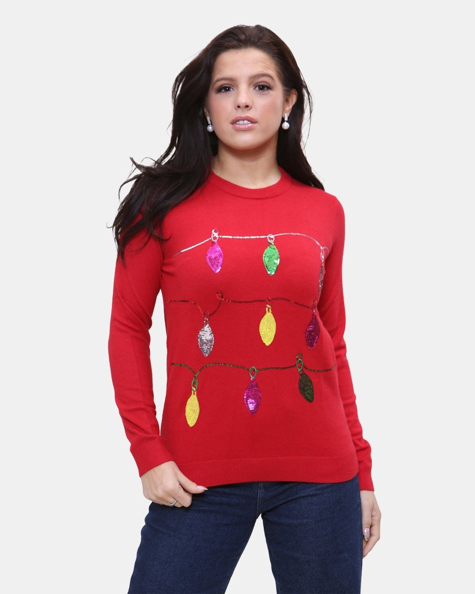 Women Red Jingle Bell Christmas Jumper