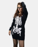 Women Skull Bones Printed Tunic Top