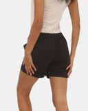 Womens Black Cotton Shorts with Pockets