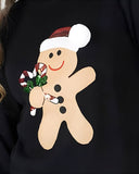 Womens Black Gingerbread Xmas Jumper