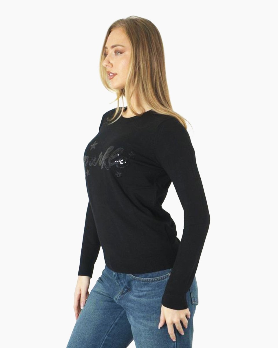 Women’s Christmas Black Sequin Sparkle Jumper