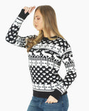 Women’s Christmas Knitted Snowflakes Black Jumper