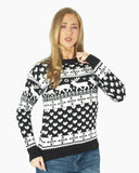 Women’s Christmas Knitted Snowflakes Black Jumper