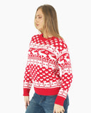 Women’s Christmas Knitted Snowflakes Red Jumper