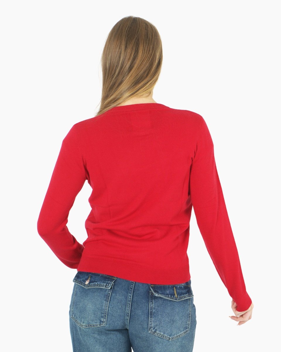 Women’s Christmas Red Sequin Sparkle Jumper