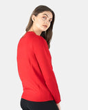 Womens Red Gingerbread Xmas Jumper