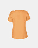 Yellow Ripped Holes Rounded Neck T-Shirt