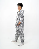 Zebra Marl Charcoal Kids Fleece Onesie