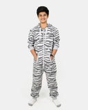 Zebra Marl Charcoal Kids Fleece Onesie