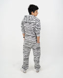 Zebra Marl Charcoal Kids Fleece Onesie