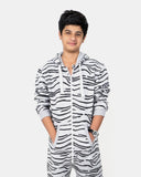 Zebra Marl Charcoal Kids Fleece Onesie