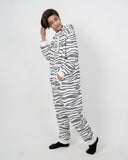 Zebra White Kids Fleece Onesie