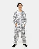 Zebra White Kids Fleece Onesie