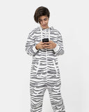 Zebra White Kids Fleece Onesie