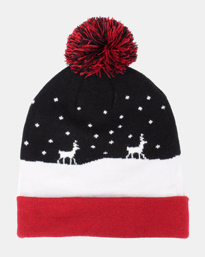 Reindeer LED Lights Beanie Hat