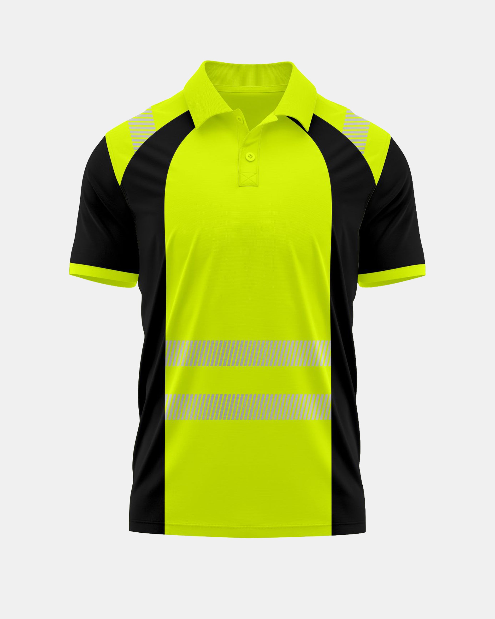 Hi-Vis Workwear Polo| Neon Green & Black with Reflective Stripe – NOROZE S1