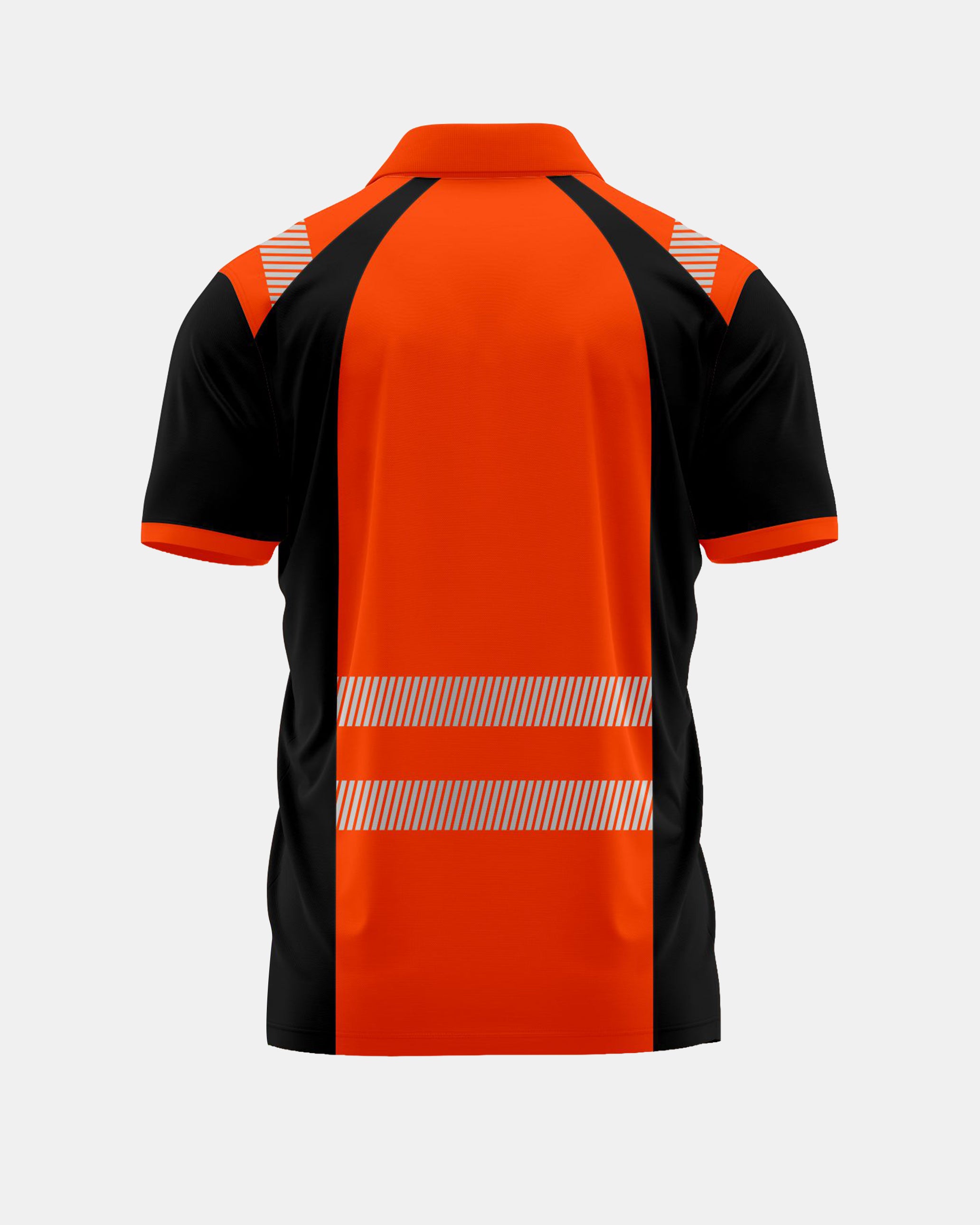 Hi-Vis Workwear Polo | Neon Orange & Black with Reflective Stripe – NOROZE s1