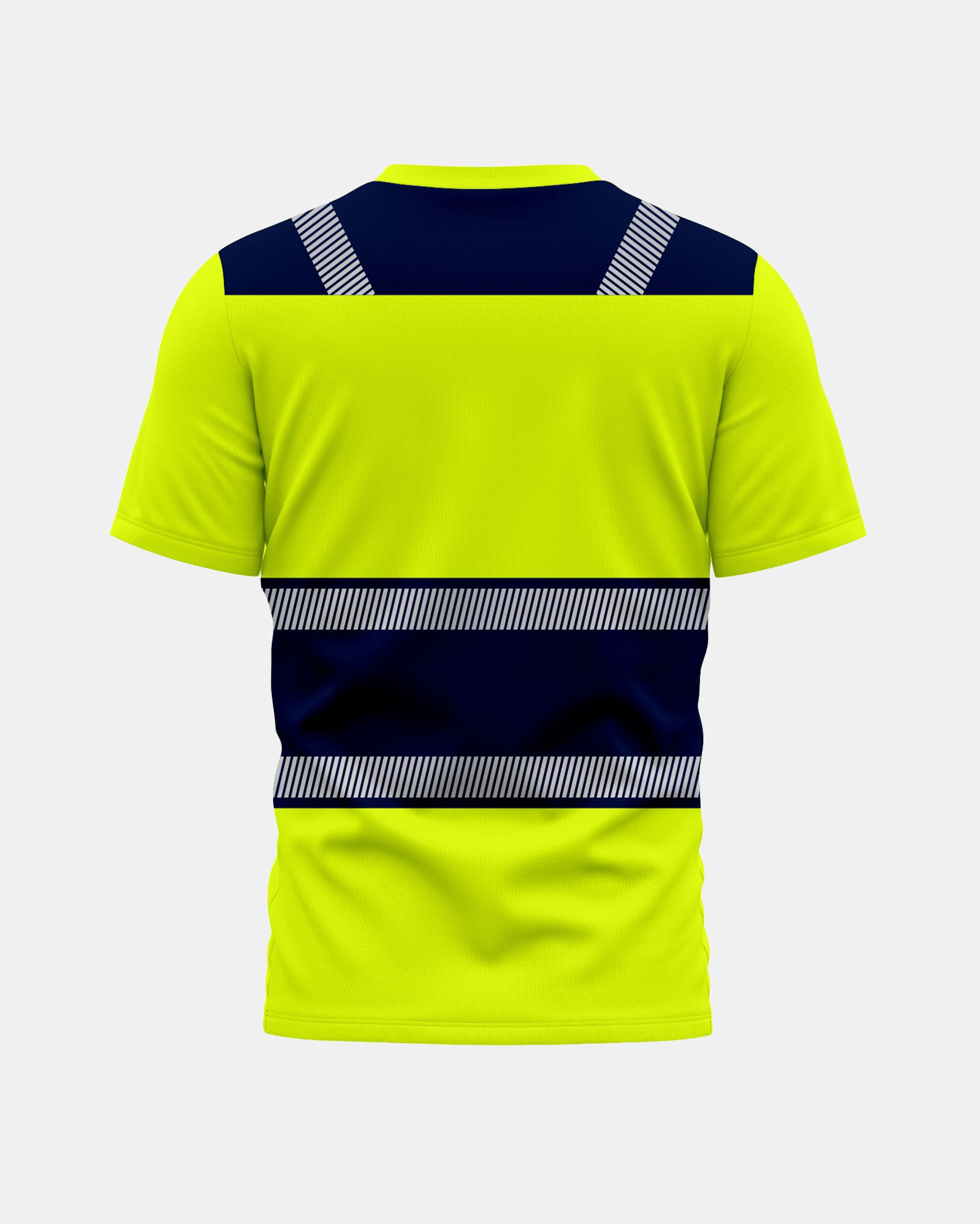 Hi-Vis Workwear T-Shirt | Neon Green & Navy with Reflective Stripe – NOROZE