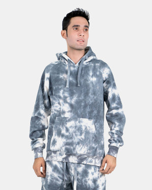 Men's Charcoal Fleece Tie-Dye Tracksuit