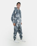 Men's Charcoal Fleece Tie-Dye Tracksuit