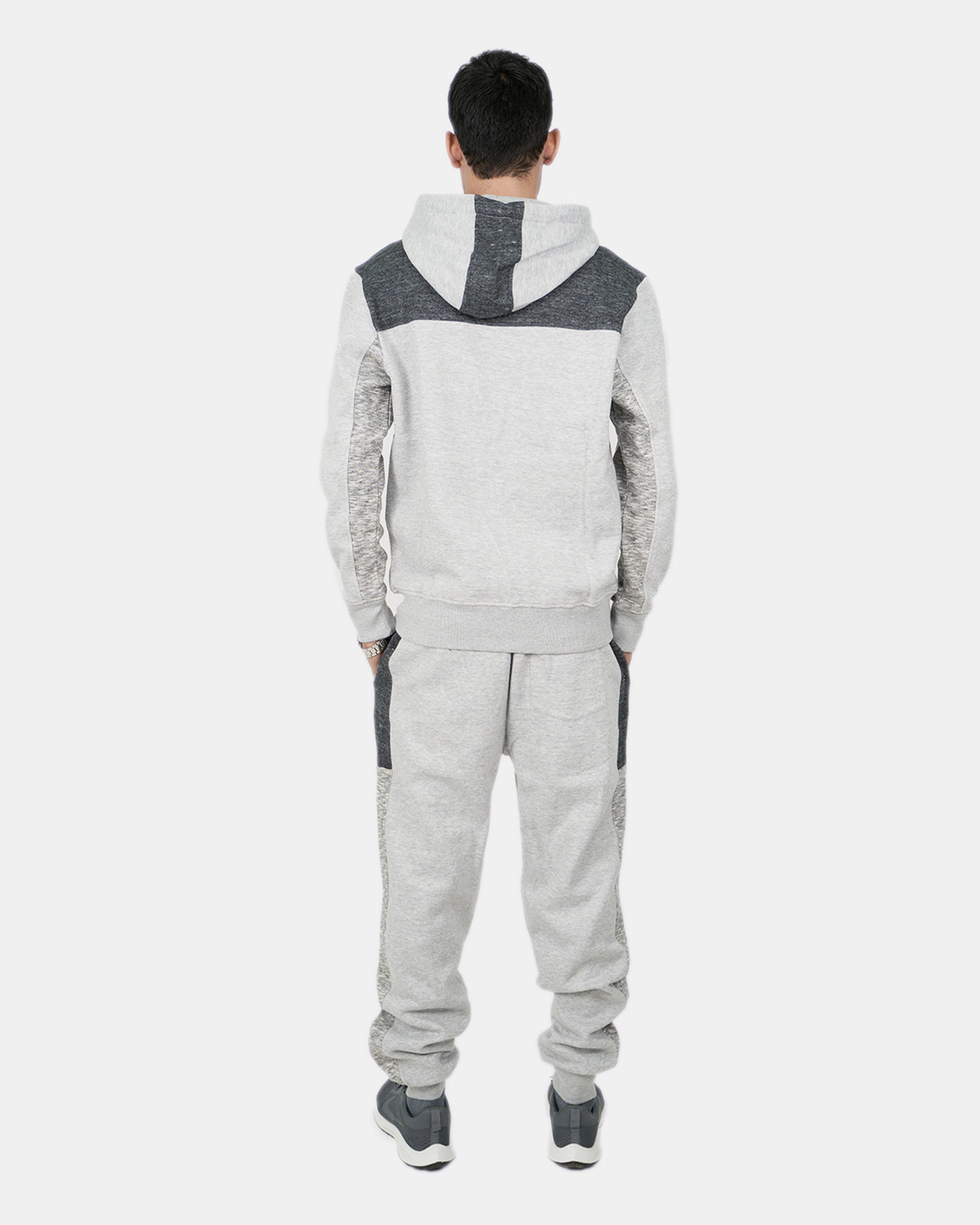 Grey Black Contrast Mens Tracksuit