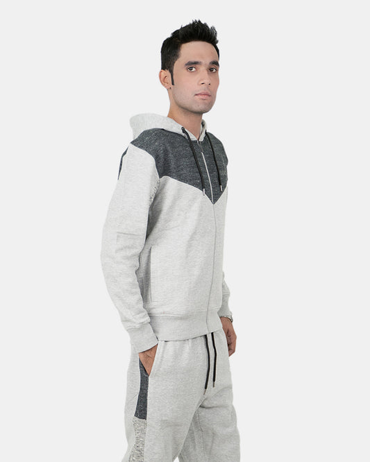 Grey Black Contrast Mens Tracksuit