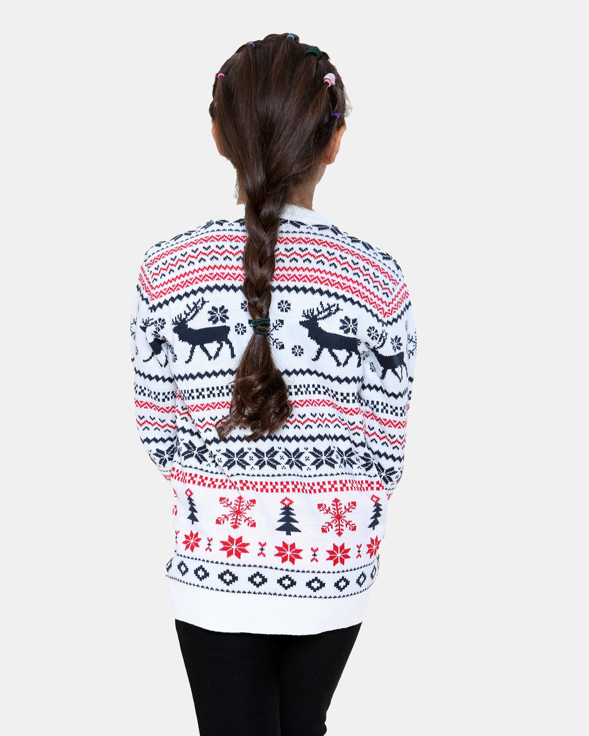 Fairisle Reindeer Cream Kids Xmas Jumper
