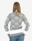 Mid-grey Womens Knitted Long Sleeves Sweater