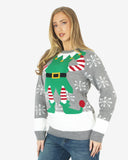 Mid-grey Womens Knitted Long Sleeves Sweater