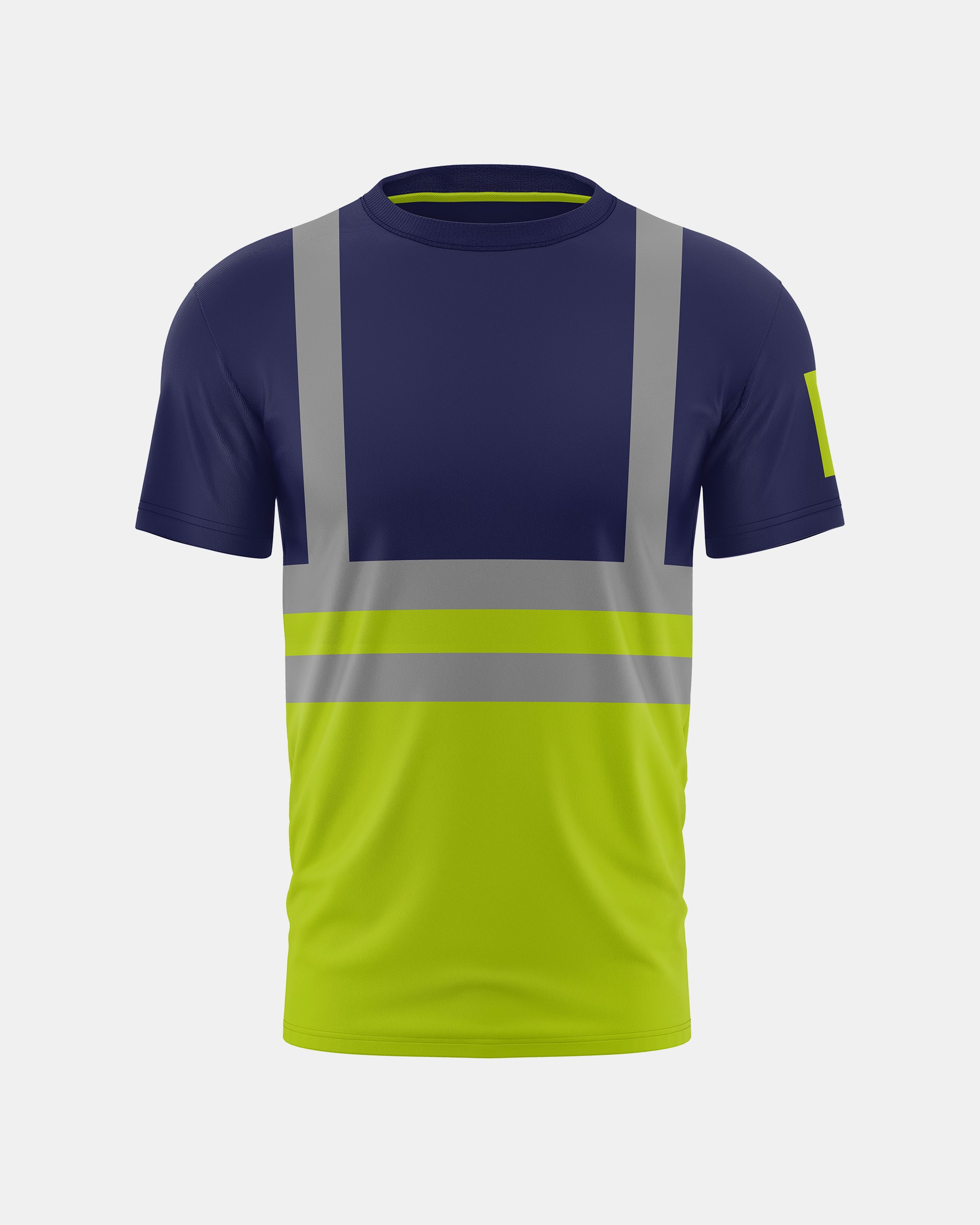 Hi-Vis Workwear T-Shirt | Neon Green & Navy with Reflective Stripe – NOROZE