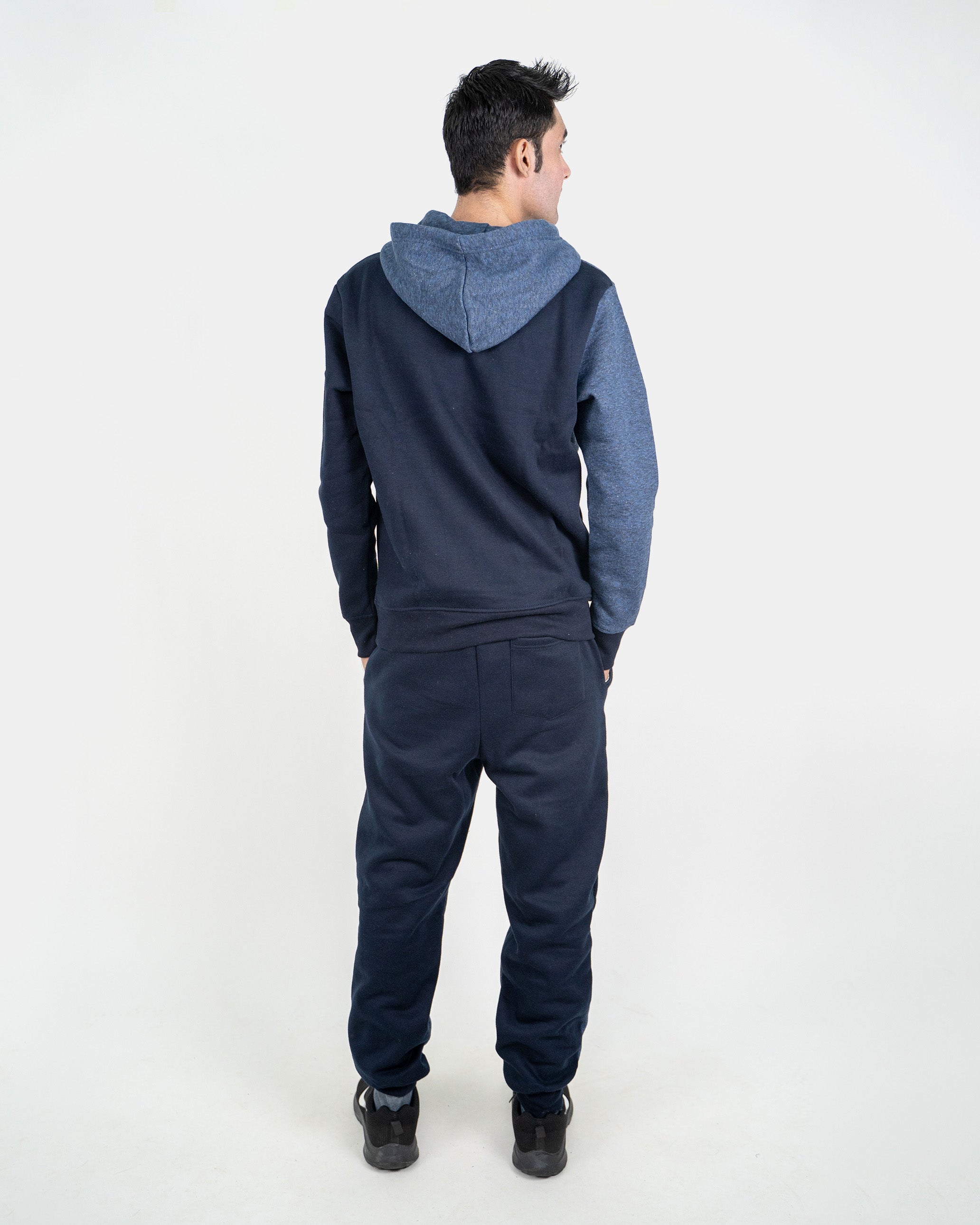 Navy Grey Mens Contrast Jogging Suit