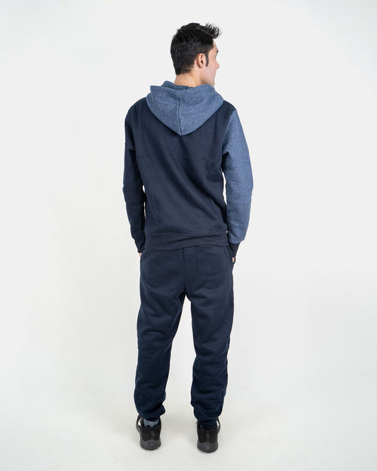 Navy Grey Mens Contrast Jogging Suit