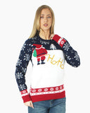 Cream HoHo Santa Printed Jumper