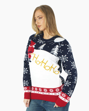 Cream HoHo Santa Printed Jumper