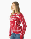 Happy Birthday Jesus Red Womens Jumper