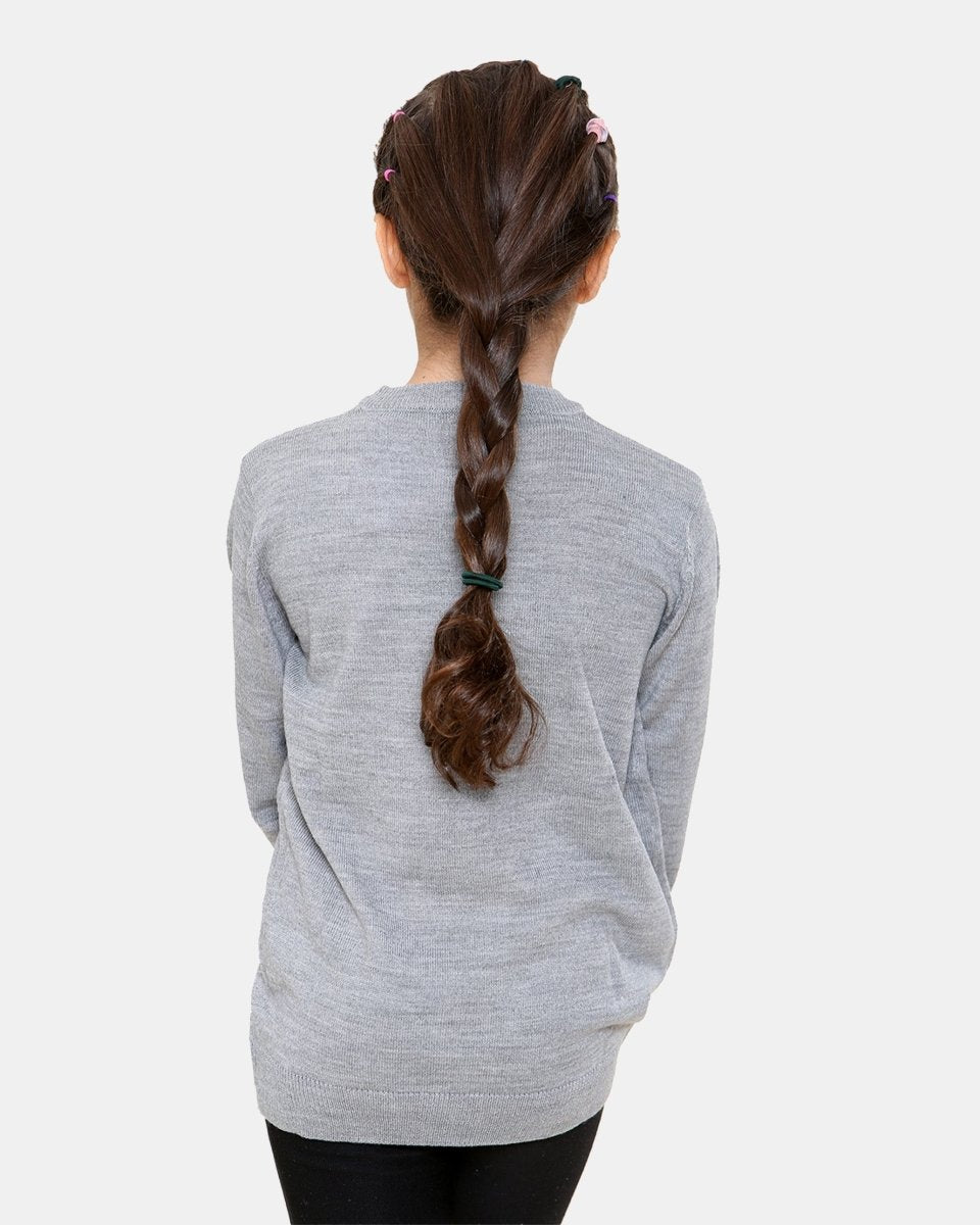 Baby Deer Grey Girls Christmas Jumper