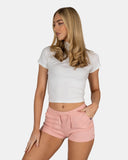 Baby Pink Womens Cotton Shorts