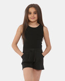 Black Casual Summer Plain Shorts