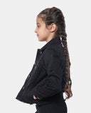 Black Kid's Cropped Denim Jacket