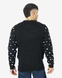 Black Lightweight Santa Printed Jumper