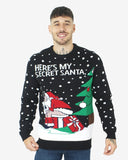 Black Lightweight Santa Printed Jumper