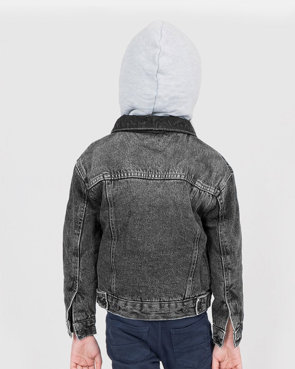 Black Sherpa Fleece Hood Jacket
