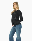 Women’s Christmas Black Bow Sequin Sparkle Jumper